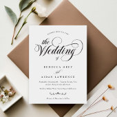 Formele Elegante Kalligrafie Zwart Wit Bruiloft Kaart