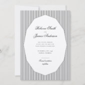 Formele Elegante Klassieke Zwarte Strepen Wedding Save The Date (Voorkant)
