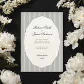 Formele Elegante Klassieke Zwarte Strepen Wedding Save The Date