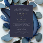 Formele Elegante Marine Blauw Meerdere Locatie Bru Folie Uitnodiging<br><div class="desc">Formele Elegante Navy Blue Meerdere Locatie Trouwen Gold Folie Pressed Invitation Sjabloon</div>