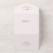 Formele elegante roze klassieke bruiloft all in one uitnodiging (Buitenkant)