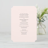 Formele & Elegante Roze Ticket Trouw Uitnodiging (Staand voorkant)