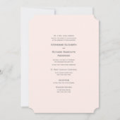 Formele & Elegante Roze Ticket Trouw Uitnodiging (Voorkant)