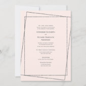 Formele & Elegante Roze & Zilveren Bruiloft Kaart (Voorkant)