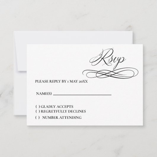 Formele Elegante RSVP-kaart RSVP Kaartje (Voorkant)