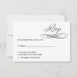 Formele Elegante RSVP-kaart RSVP Kaartje