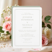 Formele Elegante Sage Green Wedding Kaart