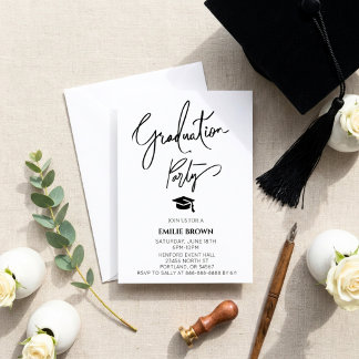 Formele elegante stijlvolle typografie afstuderen kaart