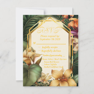 Formele Elegante Tropische RSVP-Kaart RSVP Kaartje