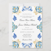 Formele Elegante Waterverf Italiaanse Tegels bruil Kaart (Voorkant)