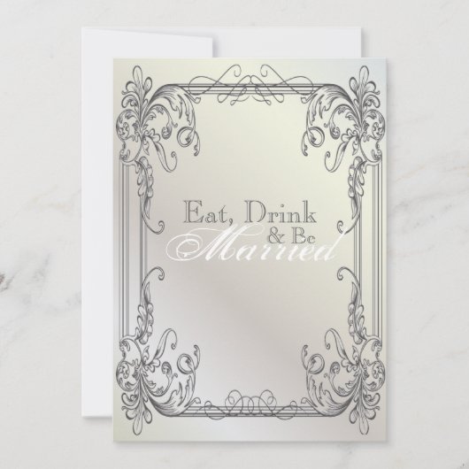 Formele elegante wervelingen  repetitiediner kaart (Voorkant)