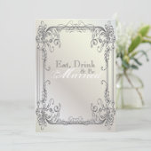 Formele elegante wervelingen  repetitiediner kaart (Staand voorkant)