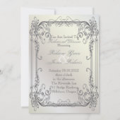 Formele elegante wervelingen  repetitiediner kaart (Achterkant)