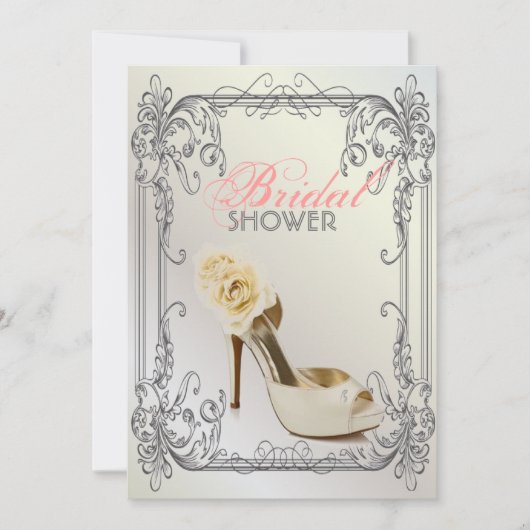 Formele elegante wervelingen Wit vrijgezellenfees Kaart (Voorkant)