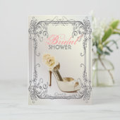 Formele elegante wervelingen Wit vrijgezellenfees Kaart (Staand voorkant)