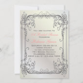 Formele elegante wervelingen Witte  theefeest Kaart (Achterkant)