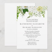 Formele elegante witte bloemenbruid ouders kaart (Voorkant / Achterkant)