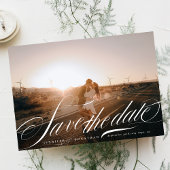 Formele Elegante Witte Kalligrafie QR Code Foto Save The Date