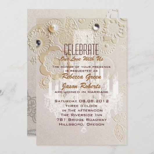 Formele elegante zwammen parijs bruiloft kaart (Voorkant / Achterkant)