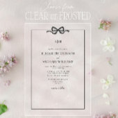 Formele Elegante Zwart & Wit Bow Monogram Huwelijk Acryl Uitnodigingen