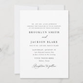Formele Elegante Zwart-Wit Script Trouwen Kaart (Voorkant)