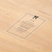 Formele Elegante Zwart-witte Boog Monogram Acryl Uitnodigingen (Laagn)