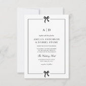 Formele Elegante Zwart-witte Boog Monogram Kaart (Voorkant)