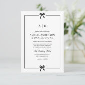 Formele Elegante Zwart-witte Boog Monogram Kaart (Staand voorkant)