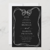 Formele Elegante Zwart-witte Boog Monogram Kaart (Voorkant)