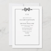 Formele Elegante Zwart-witte Boog Monogram Kaart (Voorkant)