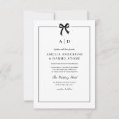 Formele Elegante Zwart-witte Boog Monogram Kaart (Voorkant)