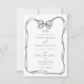 Formele Elegante Zwart-witte Boog Monogram Kaart (Voorkant)