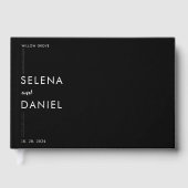 Formele Elegante Zwarte Huwelijk Gouden Folie Gastenboek (Voorkant)