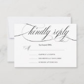 formele elegantie | Zwart Wit Typografie bruiloft RSVP Kaartje (Voorkant)