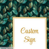 Formele Emerald Green Gold Greenery Wedding Custom Poster