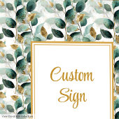 Formele Emerald Green Gold Greenery Wedding Custom Poster