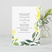 Formele en elegante bruiloft Gele Wilde Bloem Kaart (Staand voorkant)