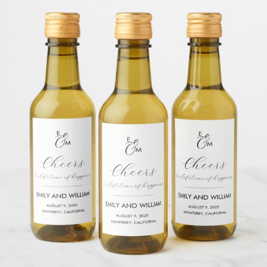 Formele en Elegante Mini Wijnflesetiketten Wijn Etiket (Flessen)