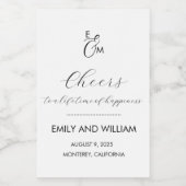 Formele en Elegante Mini Wijnflesetiketten Wijn Etiket (Enkel label)