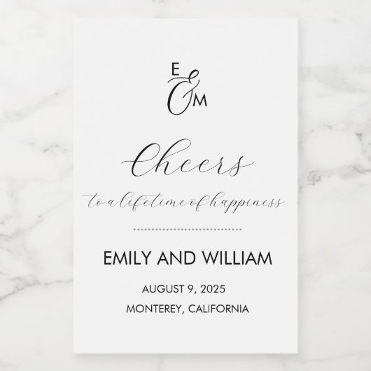 Formele en Elegante Mini Wijnflesetiketten Wijn Etiket (Enkel label)