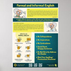 Formele en informele stijl in het Engels Poster
