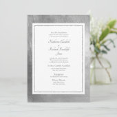 Formele en legante bruiloft White & Silver Invitat Kaart (Staand voorkant)