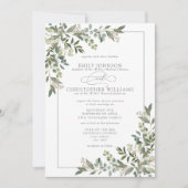 Formele Eucalyptus Botanische Sage Green Wedding Kaart (Voorkant)