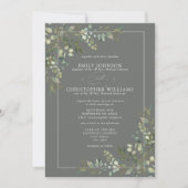Formele Eucalyptus Botanische Sage Green Wedding Kaart (Voorkant)
