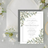 Formele Eucalyptus Botanische Sage Green Wedding Kaart