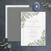 Formele Eucalyptus Botanische Sage Green Wedding Kaart