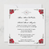 Formele eulegant Silver Accent Floral Wedding Invi Kaart (Voorkant)
