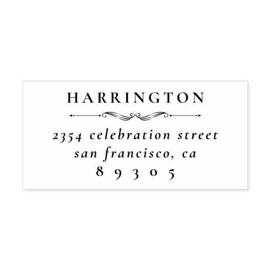 Formele familienaam retouradres rubberstempel (Afrduk)