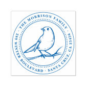 Formele familienaam & retouradres Vogel Zelfinktende Stempel (Design)