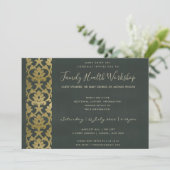 FORMELE FAUX GOLD BLACK DAMASK WORKSHOP EVAL KAART (Staand voorkant)